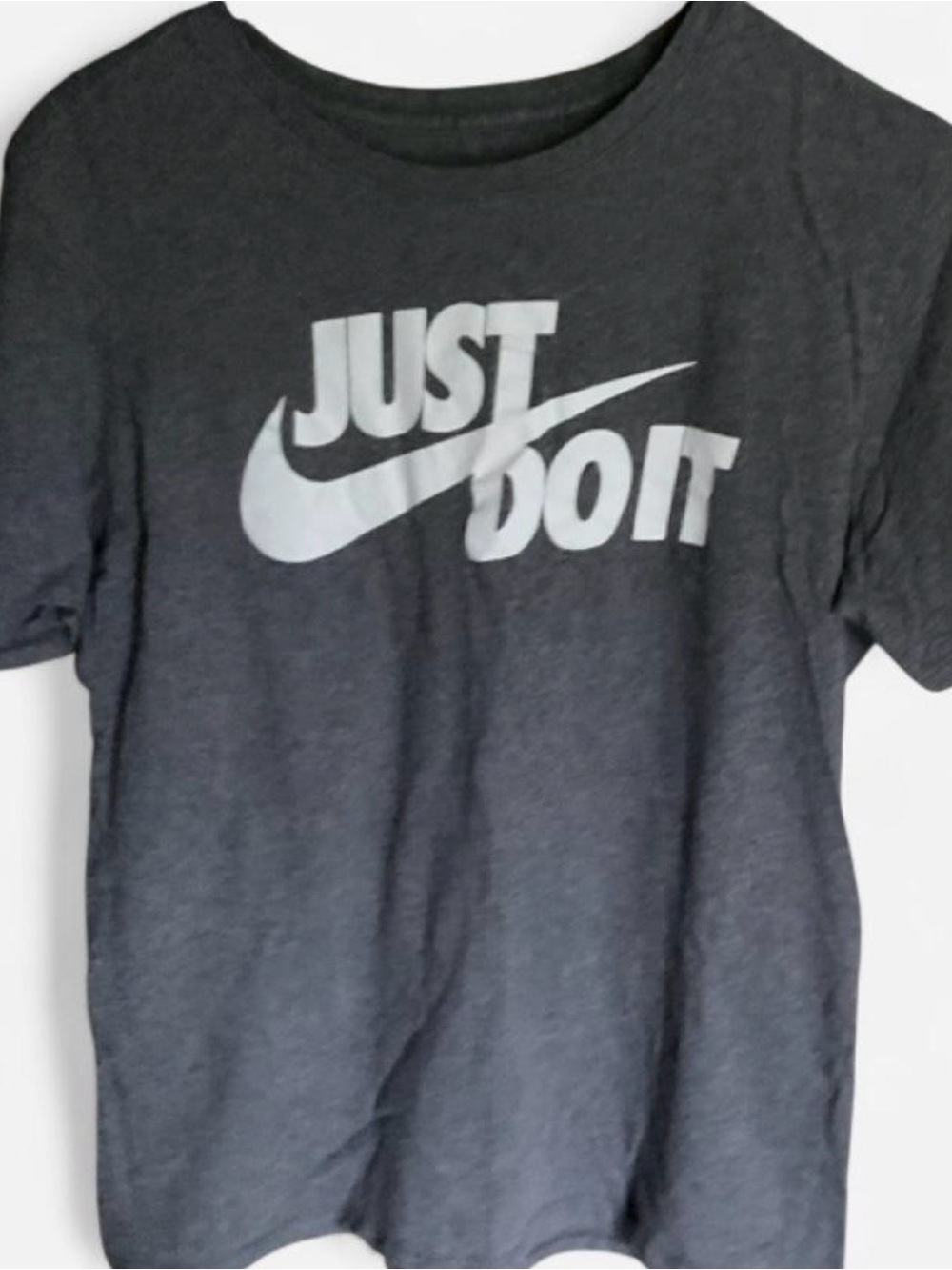 Nike Men's Charcoal Gray 'Just Do It' Crew Tee with White Logo